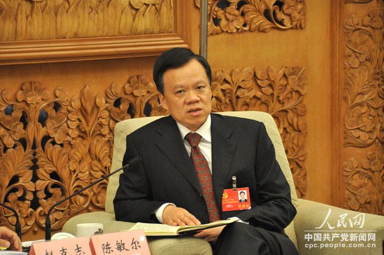 陳敏爾出席貴州省代表團開放日活動。人民網記者 郭嵩 攝