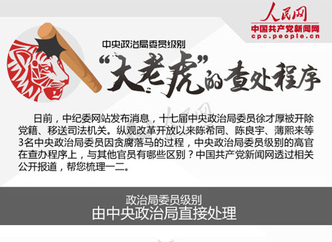 圖解：中央政治局委員級別“大老虎”的查處程序