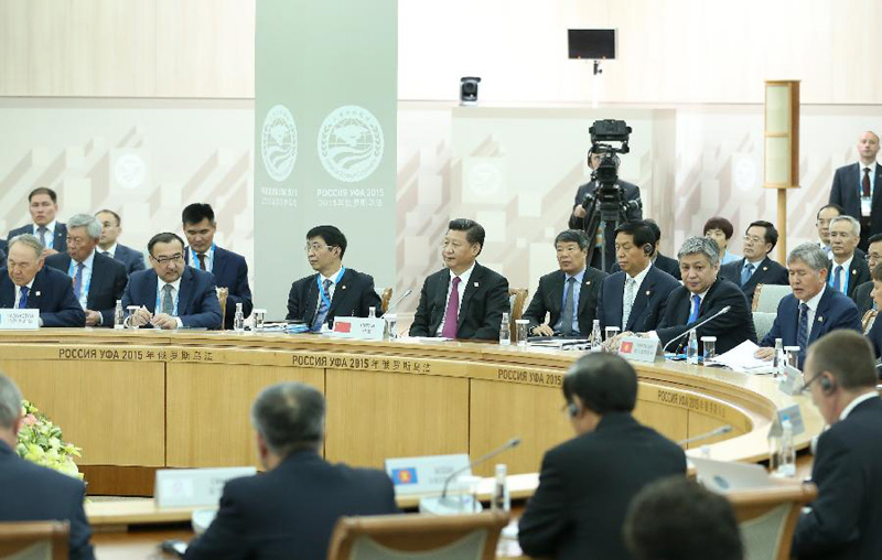 7月10日，上海合作組織成員國元首理事會第十五次會議在俄羅斯烏法舉行。國家主席習(xí)近平出席會議並發(fā)表重要講話。新華社記者 龐興雷攝