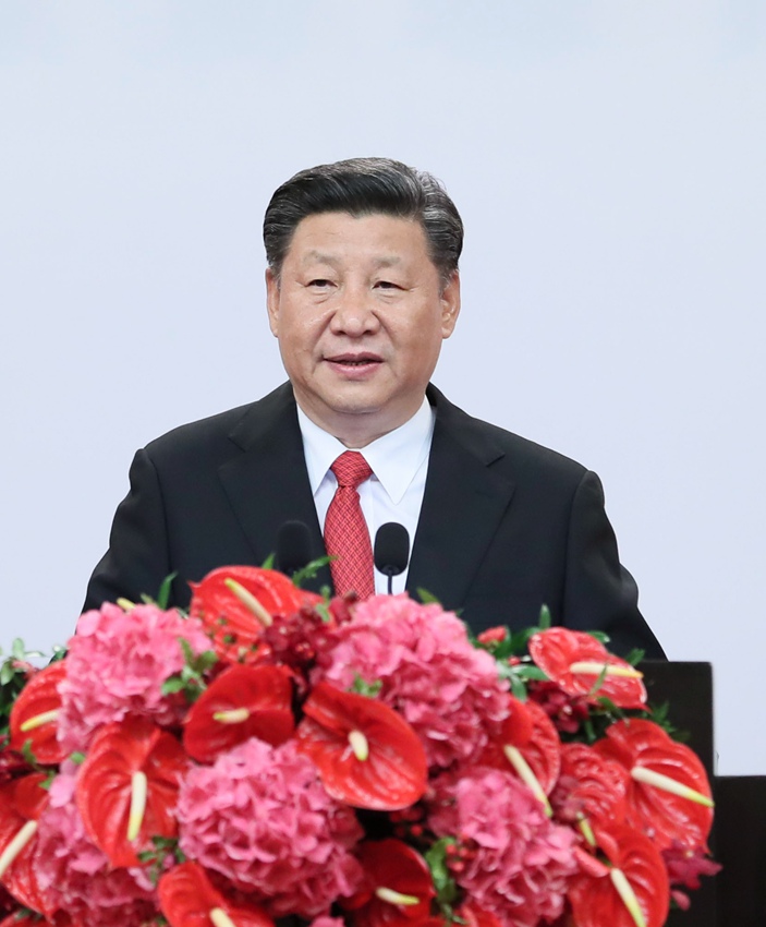 6月30日晚，國家主席習近平出席香港特別行政區政府歡迎晚宴並發表重要講話。 新華社記者 蘭紅光 攝