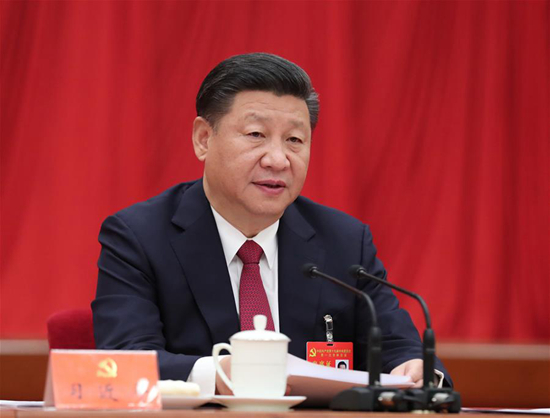 10月25日，中國共產黨第十九屆中央委員會第一次全體會議在北京人民大會堂舉行。習近平同志主持會議並作重要講話。 新華社記者 劉衛兵 攝