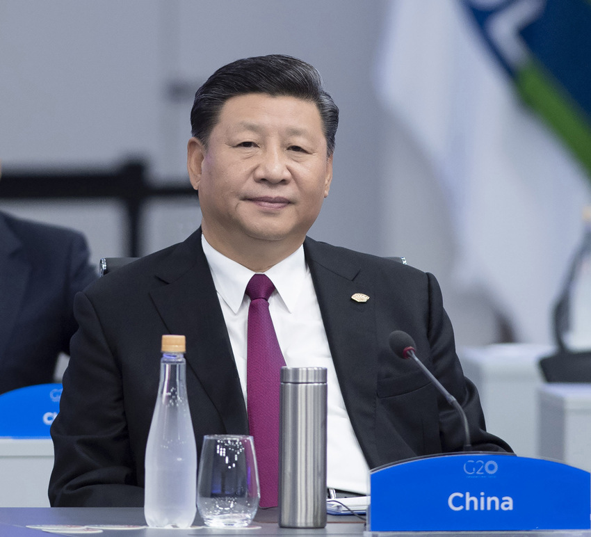 當地時間11月30日，二十國集團領導人第十三次峰會在阿根廷布宜諾斯艾利斯舉行。國家主席習近平出席第一階段會議並發表題為《登高望遠，牢牢把握世界經濟正確方向》的重要講話。 新華社記者 李濤 攝
