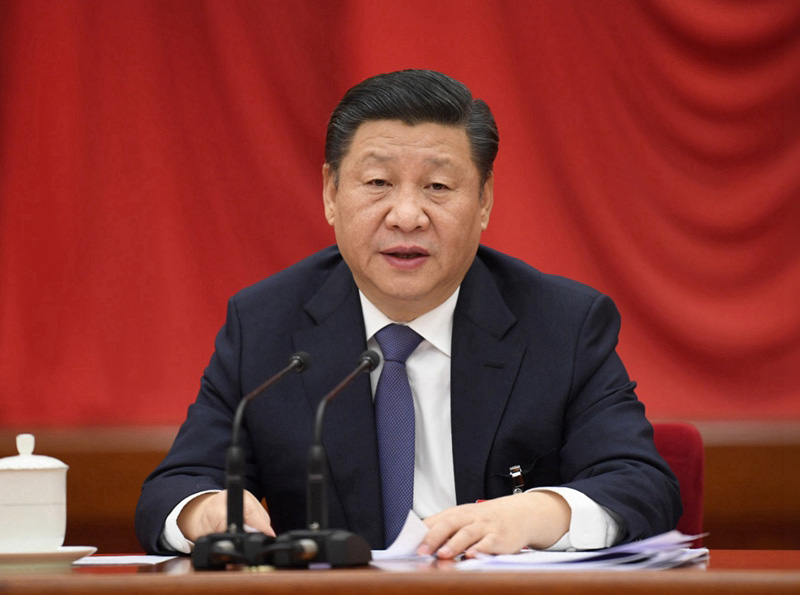 中國(guó)共產(chǎn)黨第十九屆中央委員會(huì)第二次全體會(huì)議，於2018年1月18日至19日在北京舉行。中央委員會(huì)總書記習(xí)近平作重要講話。 新華社記者 李學(xué)仁 攝
