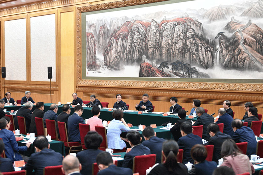 3月18日，中共中央總書記、國家主席、中央軍委主席習近平在北京主持召開學校思想政治理論課教師座談會並發表重要講話。新華社記者 謝環馳 攝