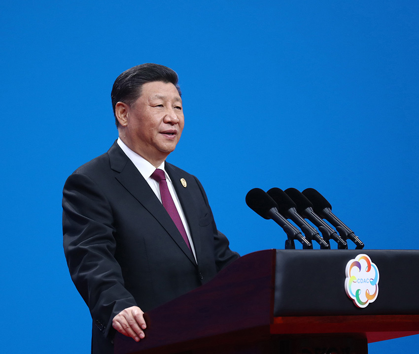 5月15日，國家主席習近平在北京國家會議中心出席亞洲文明對話大會開幕式，並發(fā)表題為《深化文明交流互鑒 共建亞洲命運共同體》的主旨演講。 新華社記者 鞠鵬 攝