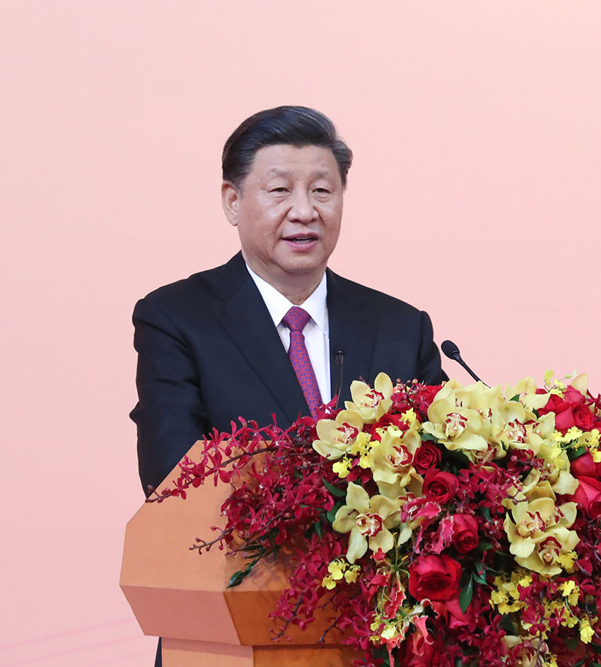 12月19日，國家主席習近平出席澳門特別行政區政府歡迎晚宴並發表重要講話。 新華社記者 鞠鵬 攝