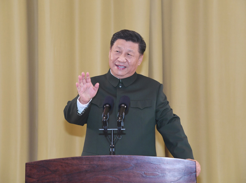 12月20日，中共中央總書記、國家主席、中央軍委主席習近平視察中國人民解放軍駐澳門部隊，代表黨中央和中央軍委向駐澳門部隊全體官兵致以誠摯的問候。這是習近平發表重要講話。 新華社記者 李剛 攝