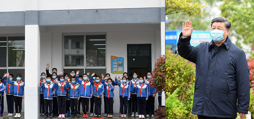 習(xí)近平總書記21日來(lái)到陝西省安康市平利縣老縣鎮(zhèn)，在錦屏社區(qū)、鎮(zhèn)衛(wèi)生院、中心小學(xué)和茶園考察當(dāng)?shù)孛撠毠?jiān)等情況。（文字記者：張曉鬆 攝影記者：鞠鵬、謝環(huán)馳、燕雁、翟健嵐）