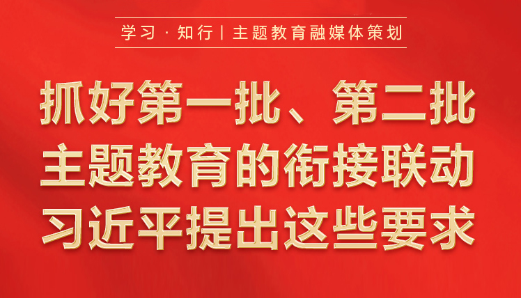抓好第一批、第二批主題教育的銜接聯(lián)動(dòng)習(xí)近平提出這些要求9月7日，習(xí)近平在黑龍江省哈爾濱市主持召開(kāi)新時(shí)代推動(dòng)?xùn)|北全面振興座談會(huì)并發(fā)表重要講話。對(duì)高質(zhì)量推進(jìn)第二批主題教育提出工作要求。