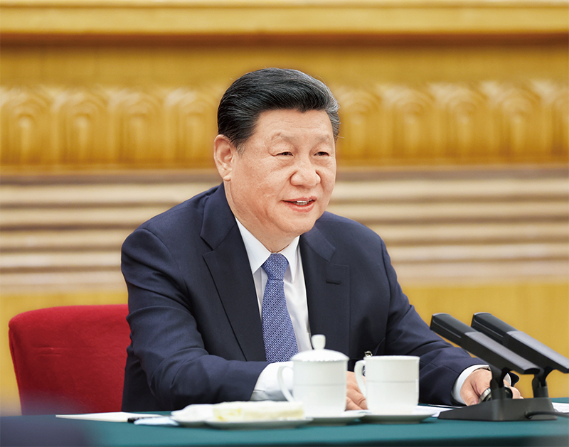 2024年3月5日，中共中央總書記、國家主席、中央軍委主席習近平參加他所在的十四屆全國人大二次會議江蘇代表團審議。 新華社記者 鞠鵬/攝