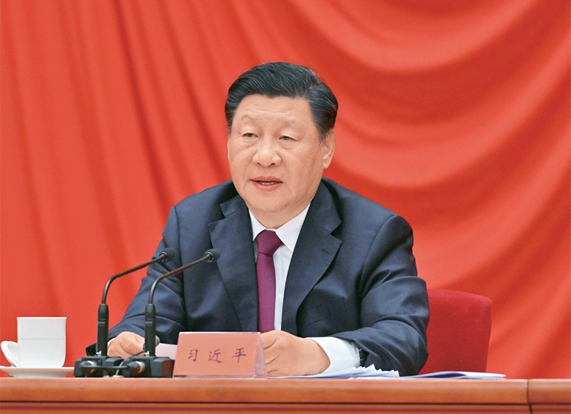 2022年5月10日，慶祝中國共產主義青年團成立100周年大會在北京人民大會堂隆重舉行。中共中央總書記、國家主席、中央軍委主席習近平在大會上發表重要講話。 新華社記者 岳月偉/攝